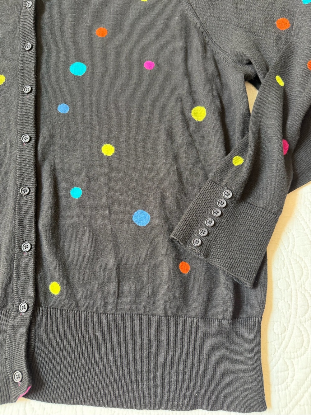 Foxcroft Rainbow Polka Dot cardigan 100% cotton - Picture 8 of 8
